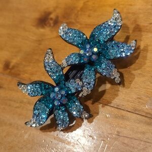 Teal Flower Headpiece